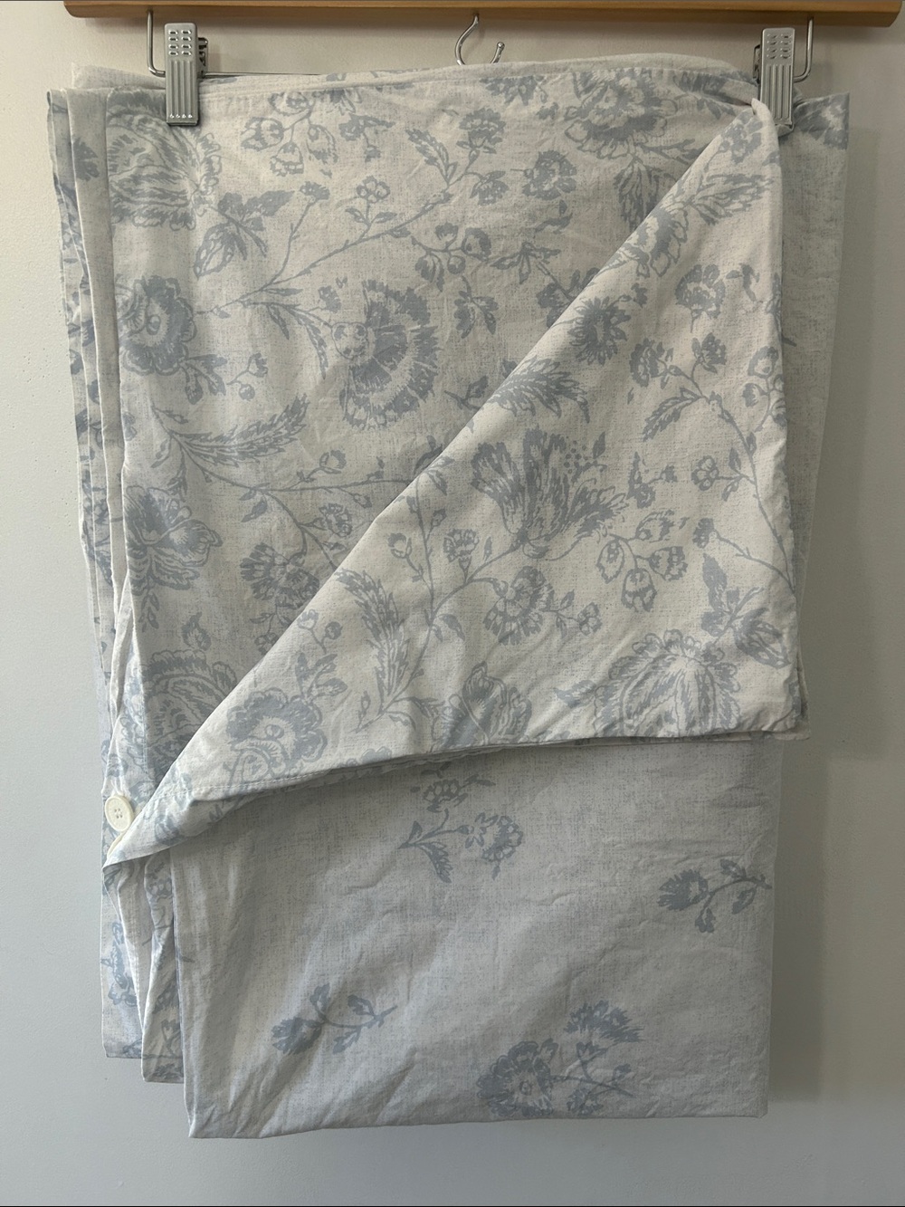 Cabbages & Roses Duvet Cover Blue Floral Queen Coastal Reversible Shabby Chic